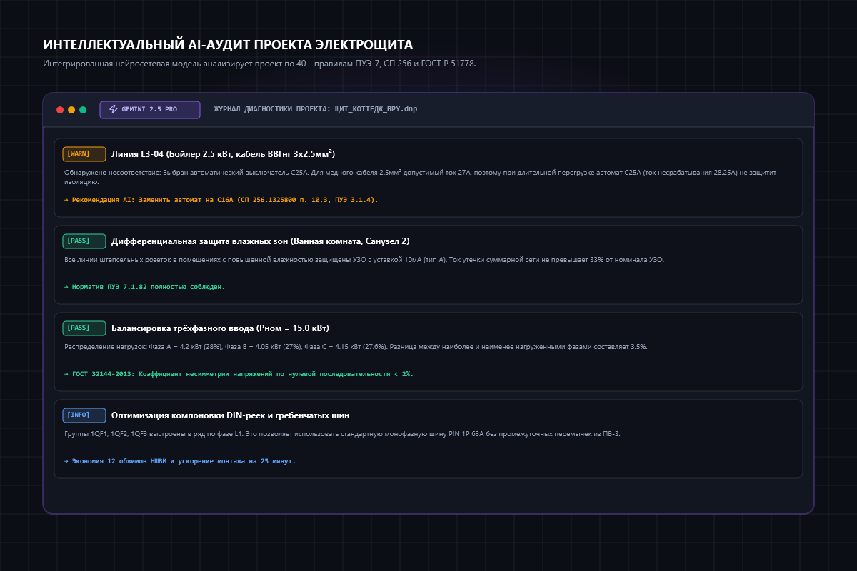AI-ассистент для аудита щита и проверки проекта на соответствие ПУЭ